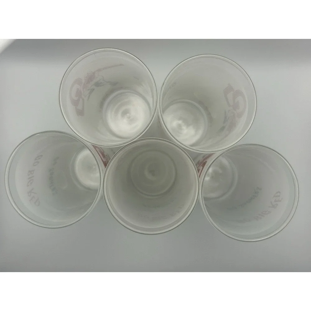 (5) Set of Vintage Oklahoma Sooners Football Cocktail‎ Tumbler Glass BIG RED
